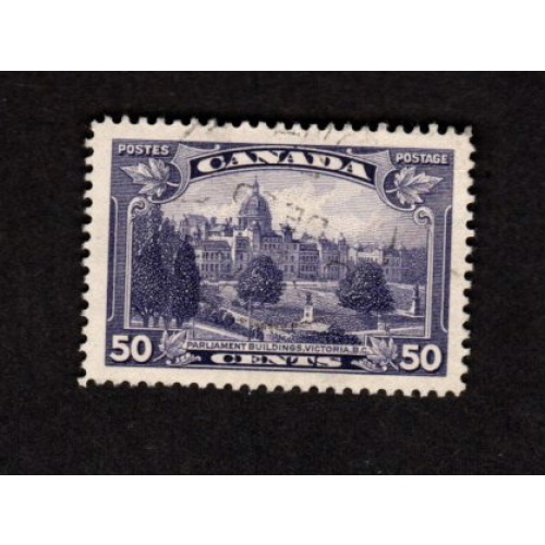 CANADA USED 50 CENT DULL VIOLET PARLIAMENT VICTORIA SCOTT # 226 VF