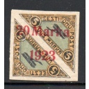 Estonia Sc  C5 1923 20 marka overprint Biplane airmail stamp mint