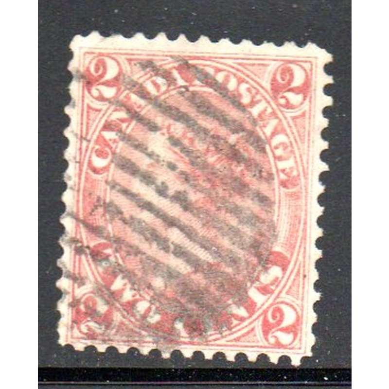 Canada Sc 20 1864 2 c rose Victoria stamp used