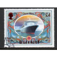 Guernsey Sc 867 2005 £4 Queen Mary 2 stamp used