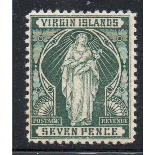 Virgin Islands Sc 26 1899 7d slate green St Ursula stamp mint