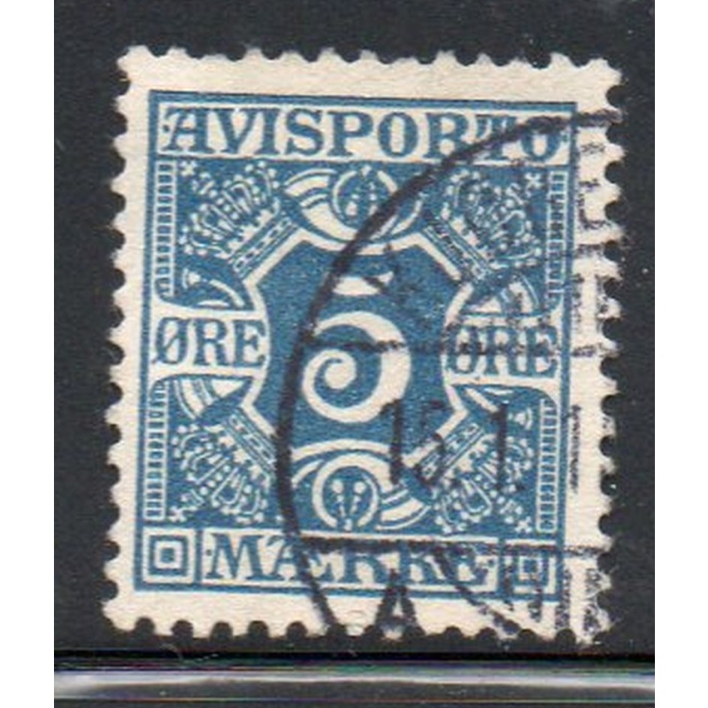 Denmark Sc P2 1907 5 ore blue Newspaper stamp used