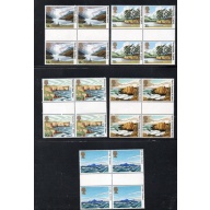 Great Britain Sc 945-49  1981 Nat Trust Scotland stamp set in gutter blocks of 4  mint NH