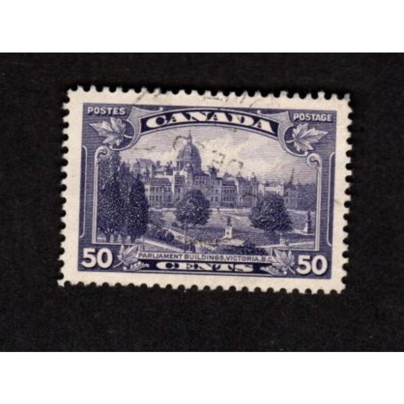 CANADA USED 50 CENT DULL VIOLET PARLIAMENT VICTORIA SCOTT # 226 VF