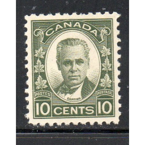 Canada Sc 190 1931 10c dark green Cartier stamp mint