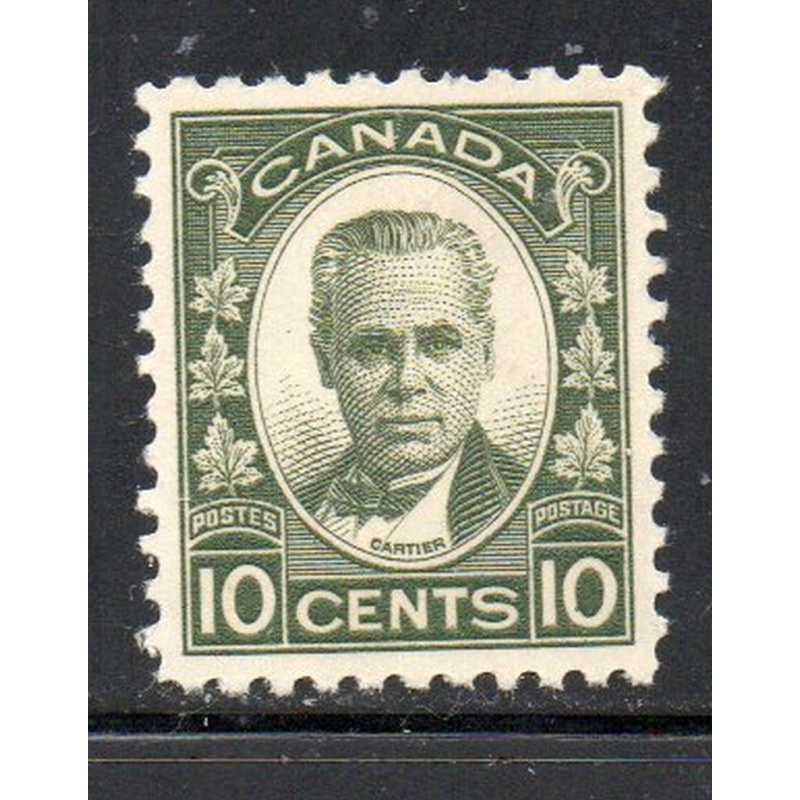 Canada Sc 190 1931 10c dark green Cartier stamp mint