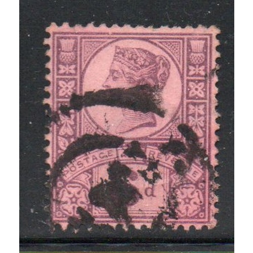 Great Britain Sc 119 1892 6d violet on rose Victoria stamp used