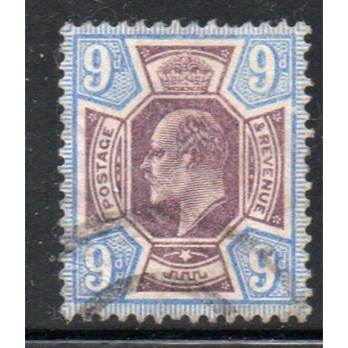 Great Britain Sc  136 1902 9d ultra & dull violet Edward VII stamp used