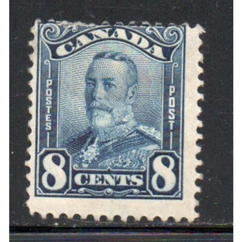 Canada Sc 154 1928 8 c blue George V scroll issue stamp mint