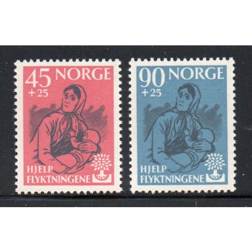 Norway Sc B64-65 1960 World Refugee Year stamp set mint NH