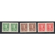 Canada Sc 228-30 1935  George V  coil stamp set in mint NH pairs
