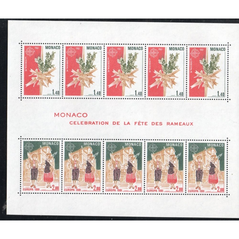 Monaco Sc 1279a 1981 Europa stamp sheet mint NH