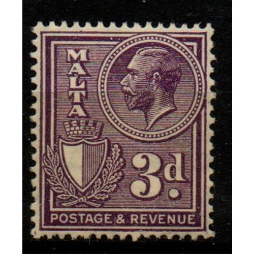 Malta Sc 173 1930 3d dark violet George V stamp mint