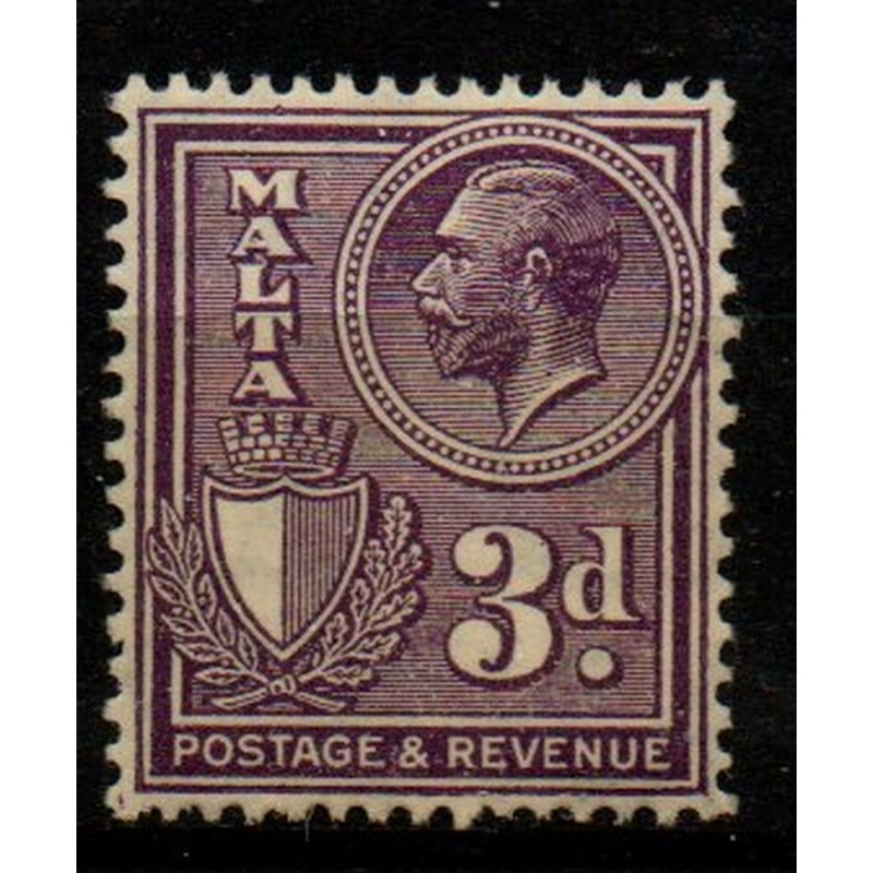 Malta Sc 173 1930 3d dark violet George V stamp mint
