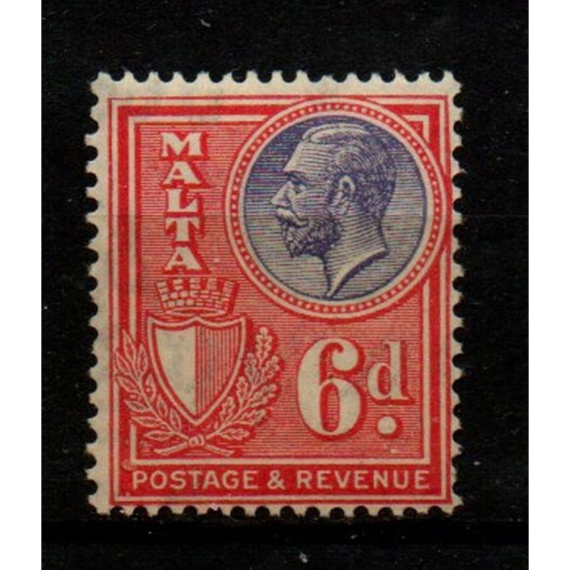 Malta Sc 176 1930 6d red & violet George V stamp mint