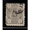 Finland Sc 17 1875 2 p gray Coat of Arms stamp used