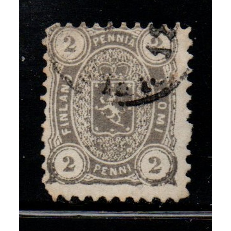 Finland Sc 17 1875 2 p gray Coat of Arms stamp used