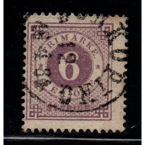 Sweden Sc 20 1882 6 ore violet numeral of value stamp used
