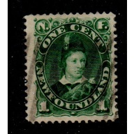 Newfoundland Sc 44 1887 2c deep green Prince of Wales stamp used