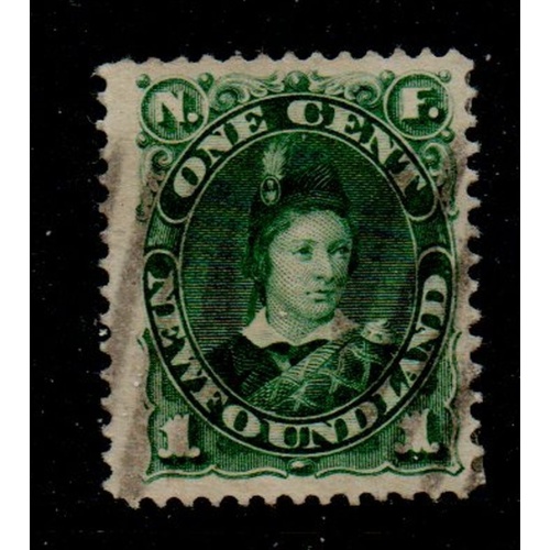 Newfoundland Sc 44 1887 2c deep green Prince of Wales stamp used