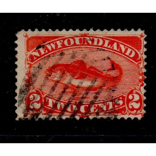 Newfoundland Sc 48 1880 2 c red orange Codfish stamp used
