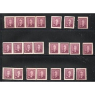 Canada Sc 299 19503c George VI coil stamps 22 NH copies