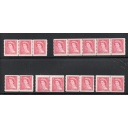 Canada Sc 332 1953 3 c QE II coil stamps 16 mint NH copies