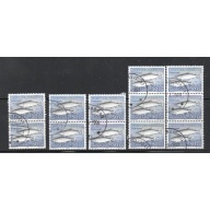 Greenland Sc 141 1983 50 kr Salmon stamp 12 used copies