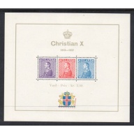 Iceland Sc B5 1937 25th Anniversary Christian X souvenir stamp sheet mint NH