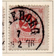 Sweden Sc 23 1872 20 ore vermilion stamp used
