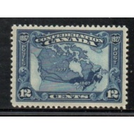 Canada Sc 145 1927 12 c blue Map if Canada stamp mint