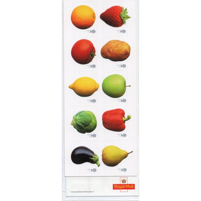 Great Britain Sc 2117a 2003 Fruit & labels stamp booklet pane mint NH