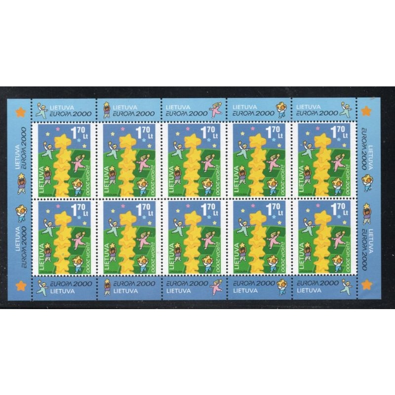 Lithuania Sc  668 2000 Europa stamp sheet of 10 mint NH