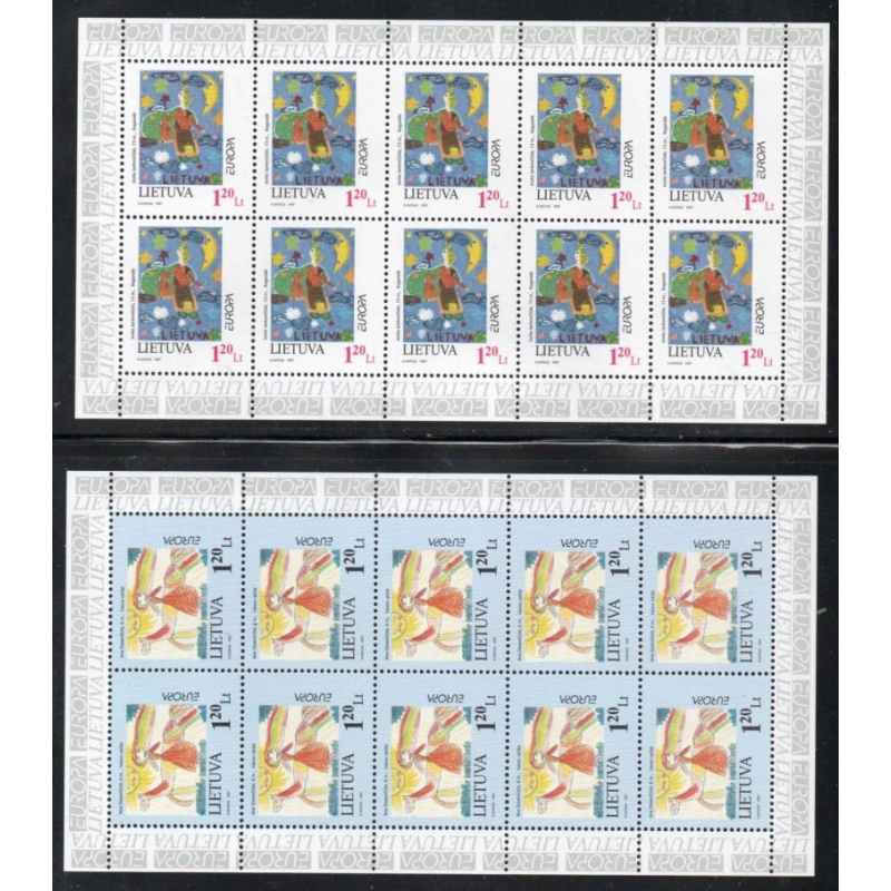 Lithuania Sc  568-569 1997 Europa stamp set in sheets of 10 mint NH