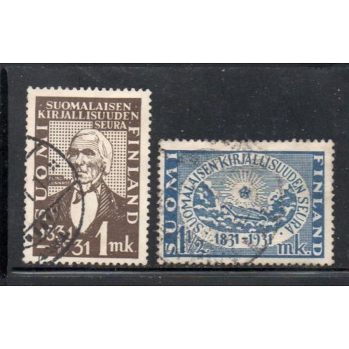 finland Sc 180-181 1931 Literary Society stamp set used