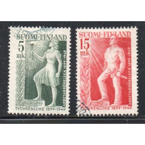 Finland Sc 283-284 1949 Labour Movement stamp set used
