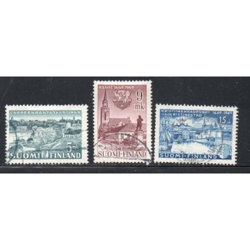 Finland Sc 285-287 1949 Town Anniversaries stamp set used