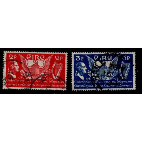 Ireland Sc 103-104 1939 George Washington stamp set used
