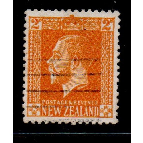 New Zealand Sc 147 1916 2d orange yellow G V stamp used
