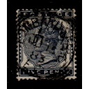Great Britain Sc 85 1881 5d deep indigo Victoria stamp used