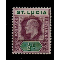 St Lucia Sc 43 1902 1/2d violet & green Edward VII stamp mint