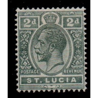 St Lucia Sc 66 1913 2d gray George V stamp mint