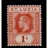 St Lucia Sc 71 1912 1 shilling fawn George V stamp mint