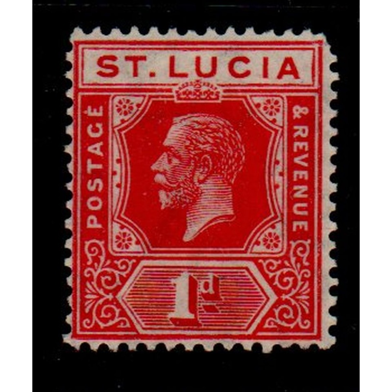 St Lucia Sc 77 1912 1d scarlet George V stamp mint