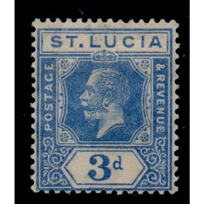 St Lucia Sc 83 1922 3d ultra George V stamp mint