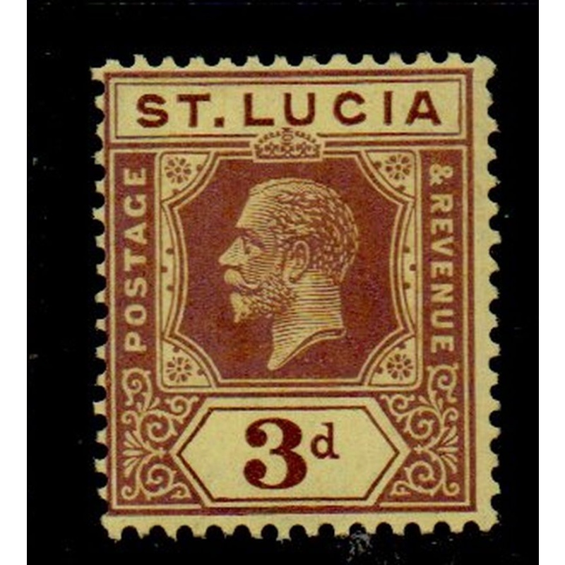 St Lucia Sc 84 1921 3d violet George V stamp mint