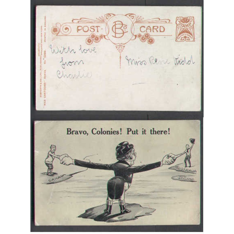 GB-cover #5441-unused patriotic-cartoon-Bravo Colonies,put it there -