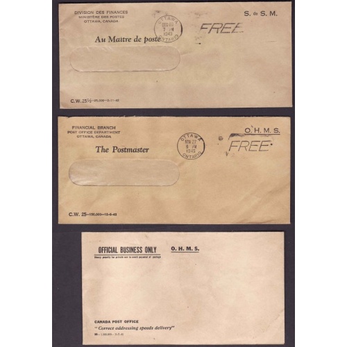 Canada-cover #13515- three different OHMS covers -