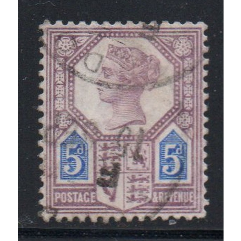 Great Britain Sc 118 1887 5 d lilac & blue Victoria stamp used