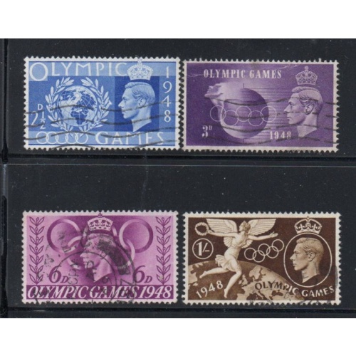 Great Britain Sc 271-274 1948 Olympics stamp set used